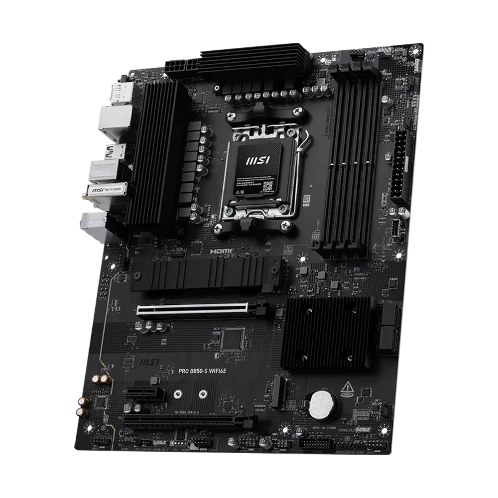 MSI PRO B850-S Motherboard - DDR5 / Wi-Fi6E / HDMI / DisplayPort / USB - Black
