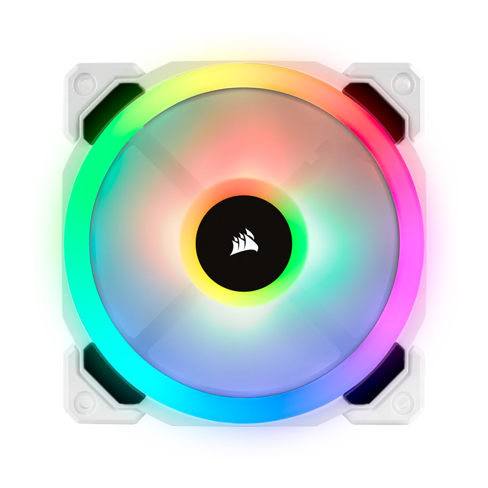 CORSAIR LL120 RGB Triple Pack With Lighting Node Pro - 120mm / White