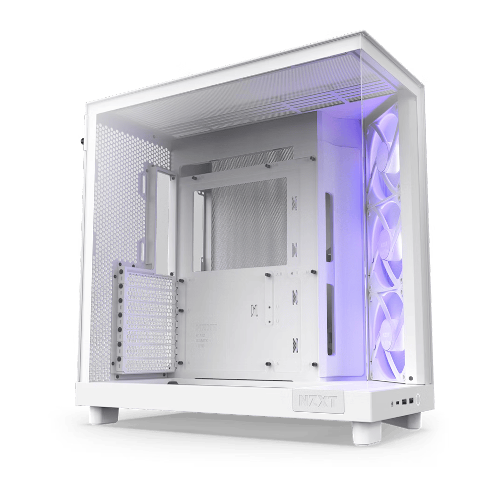 NZXT H6 Flow RGB (2023) Compact Dual-chamber ATX Case with RGB Fans - All White