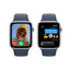 Apple Watch SE (2nd Gen) with Sport Band - LTPO OLED / 44mm / Medium/Large / Bluetooth / Wi-Fi / Storm Blue Smart