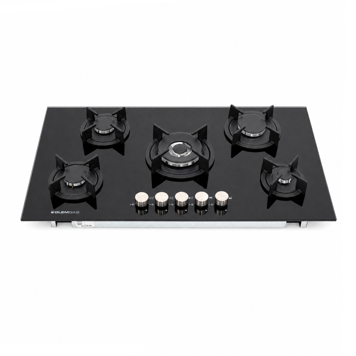 Glemgas Built-In Crystal Glass Gas Hob, 90cm GLGV955HBK