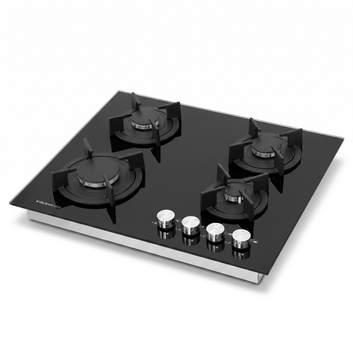 Glemgas Built-In Crystal Glass Gas Hob, 60cm GLGV64HBK