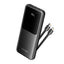 Vention Power Bank 10000mAh (Micro-USB + USB-C + USB-A + USB-A) with Built-in USB-C and Lightning Cables 22.5W - Black