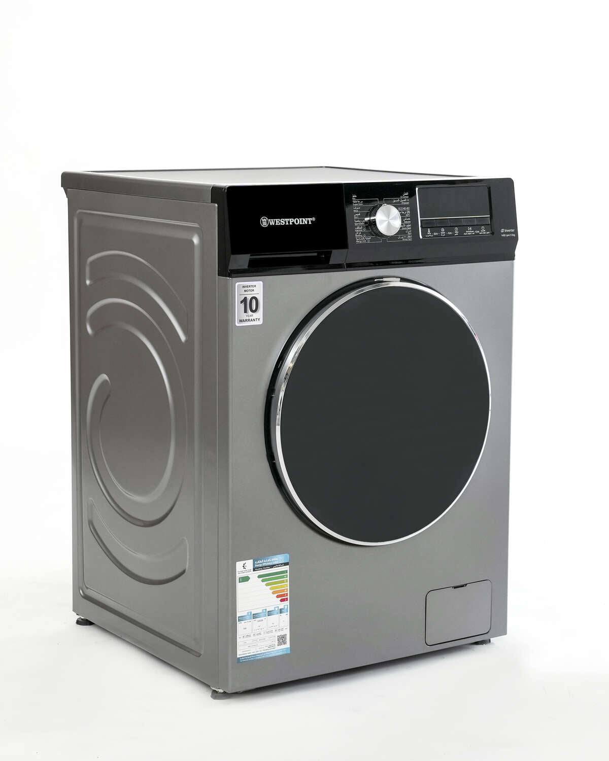Westpoint Front Load Washer, 9Kg, Inverter, Silver - WPWMT-914A25.D