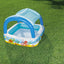 Bestway 1.40M X 1.40M X 1.14M Canopy Play Pool (Contents:1 Pool, 1 Sun Shade, Repair Patch) Age 2+