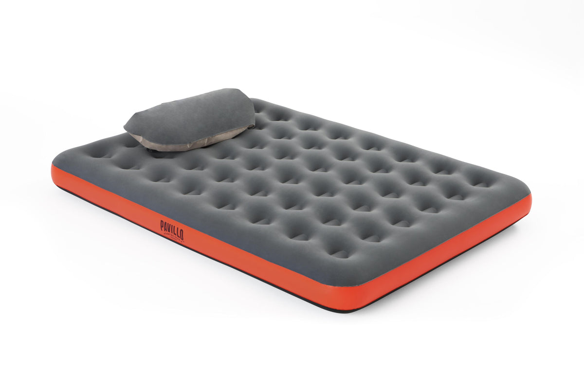 Bestway 2.03m x 1.52m x 22cm roll & relax air mattress queen (contents:air mattress, repair patch, pocket bag)