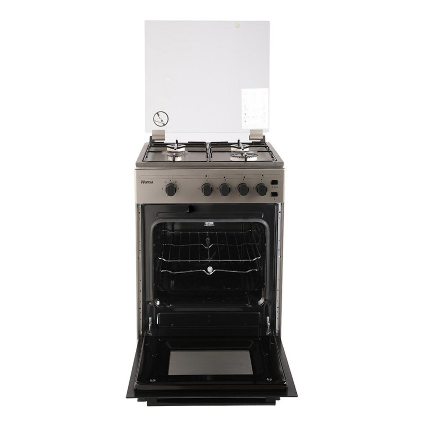 Wansa 4 Burners Gas Cooker, 50X50cm, WCT4401XS - Stainless Steel