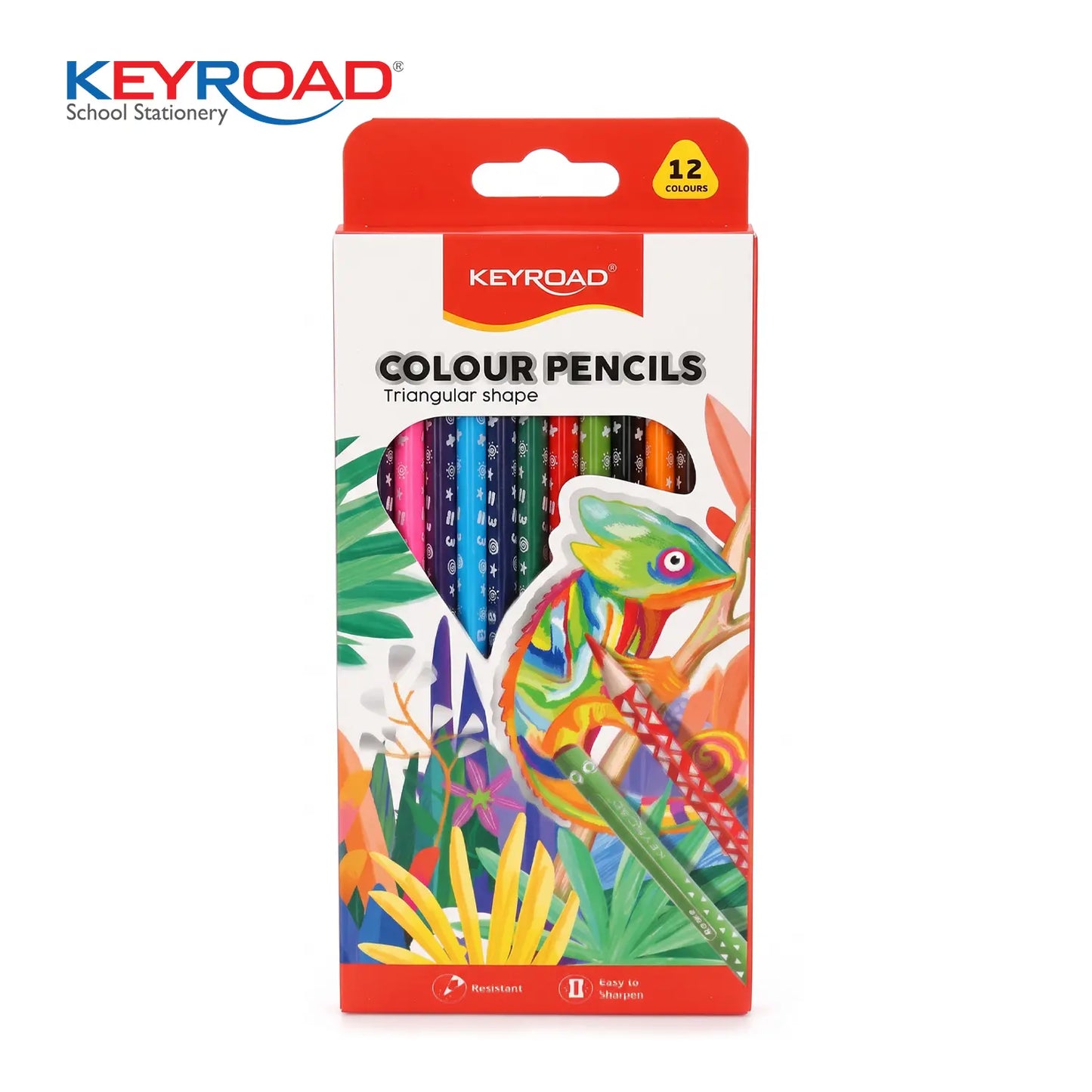 Keyroad Triangular Shape Colored Pencil - 12 Pieces
