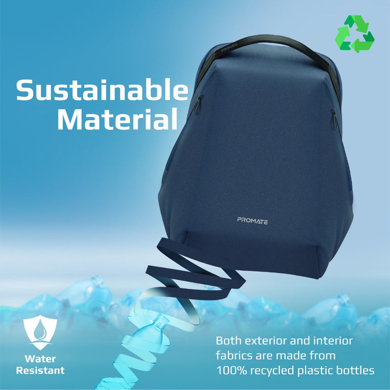 Promate EcoPack-BP EcoPakt Lightweight BackPack for 15.6" - Blue