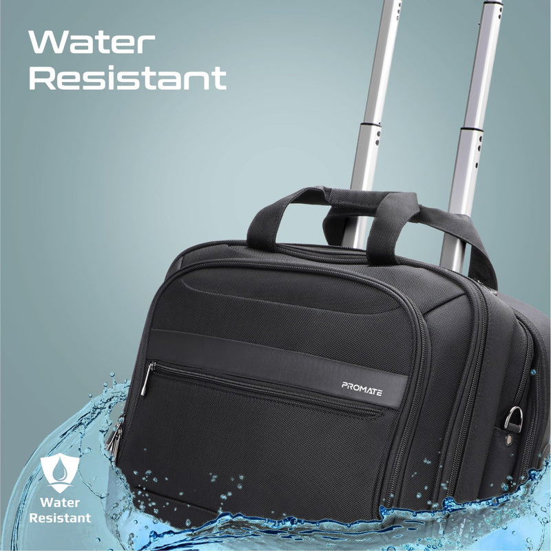 Promate Persona-TR Versatile Travel Trolley Bag - 16” / Black