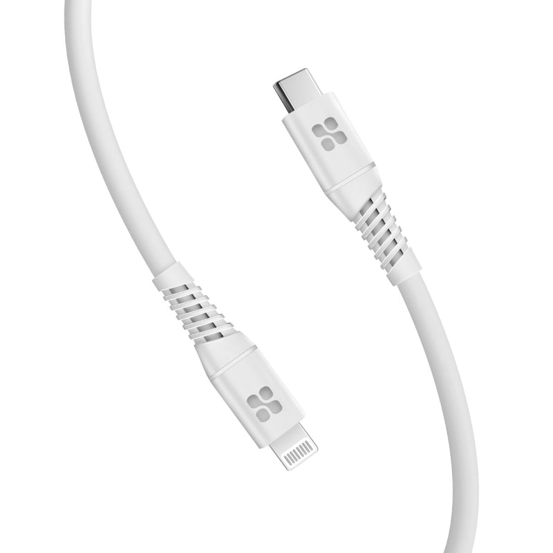 Promate PowerLine-Ci120 Connector Cable - 20W / USB-C / Lightning / White