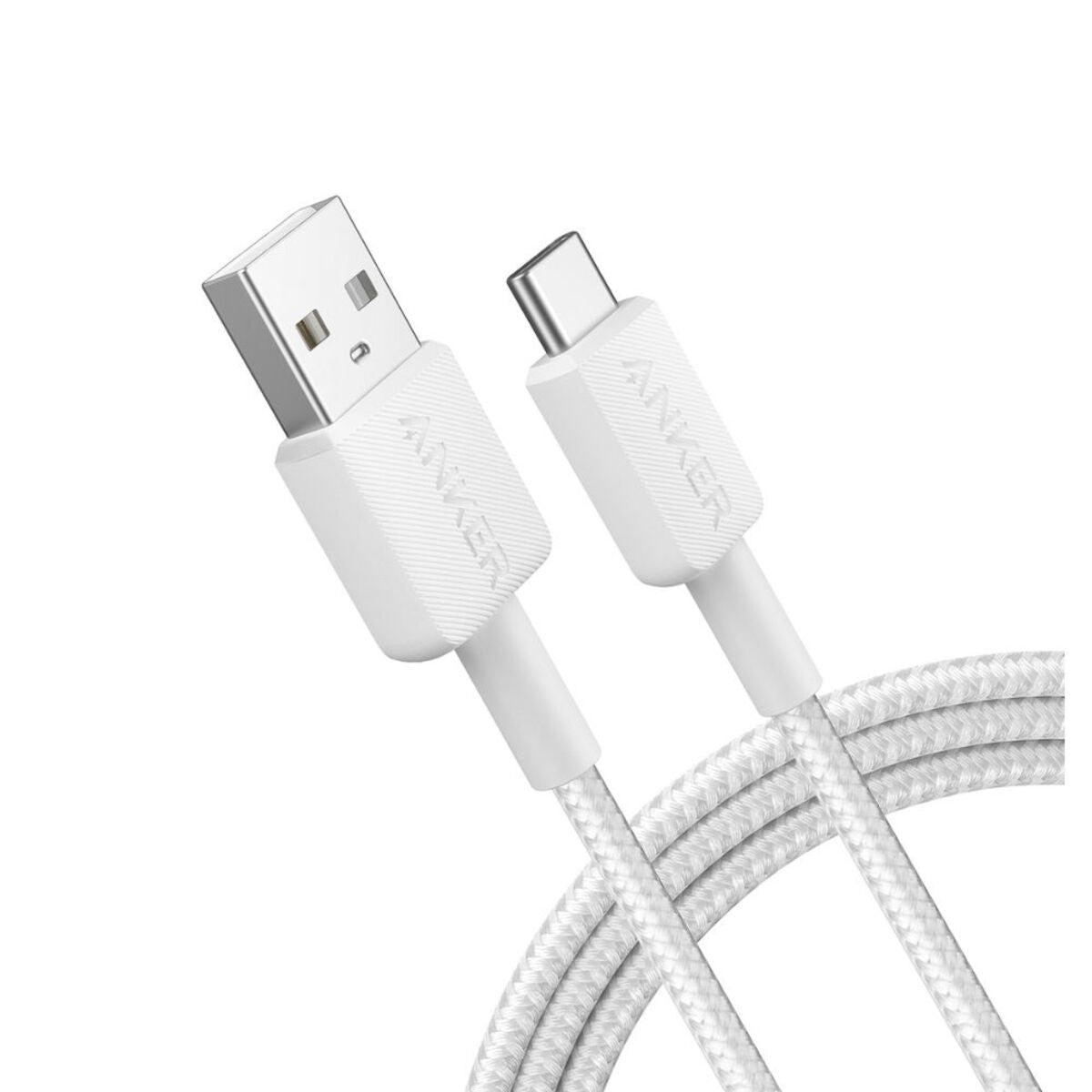 Anker 322 Braided Cable - 6ft / USB-A to USB-C / White