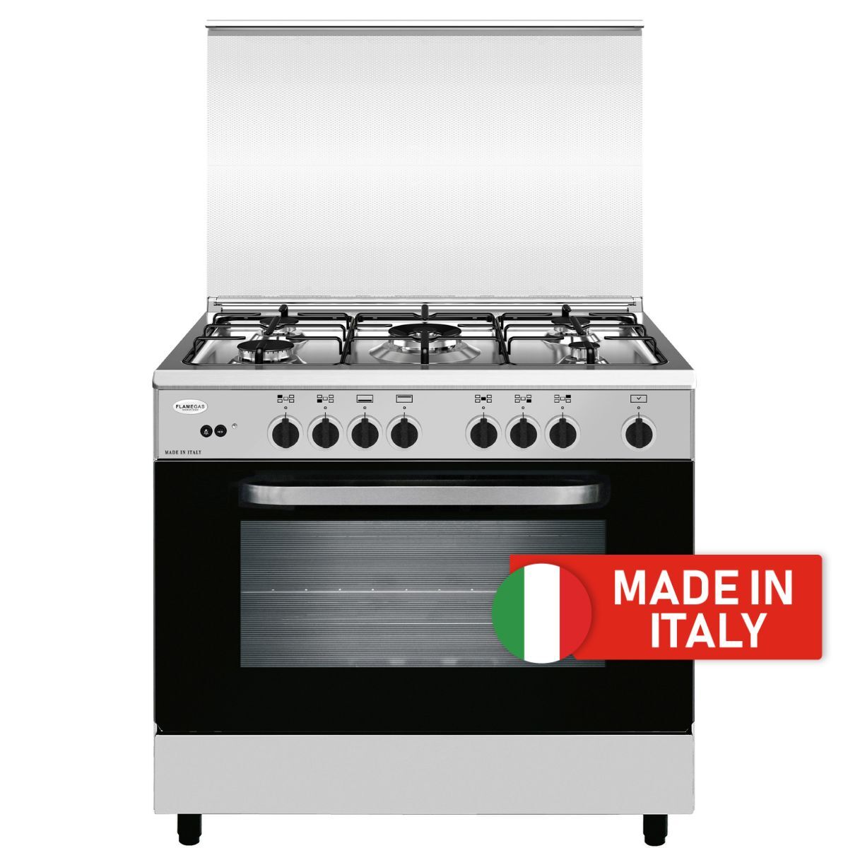 Flamegas Gas Cooker 90x60cm 5 Burner, Stainless Steel - AL-9612GI