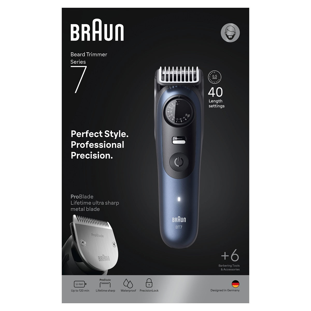 Braun Beard Trimmer Series 7 Deep Blue Metallic - BT7520