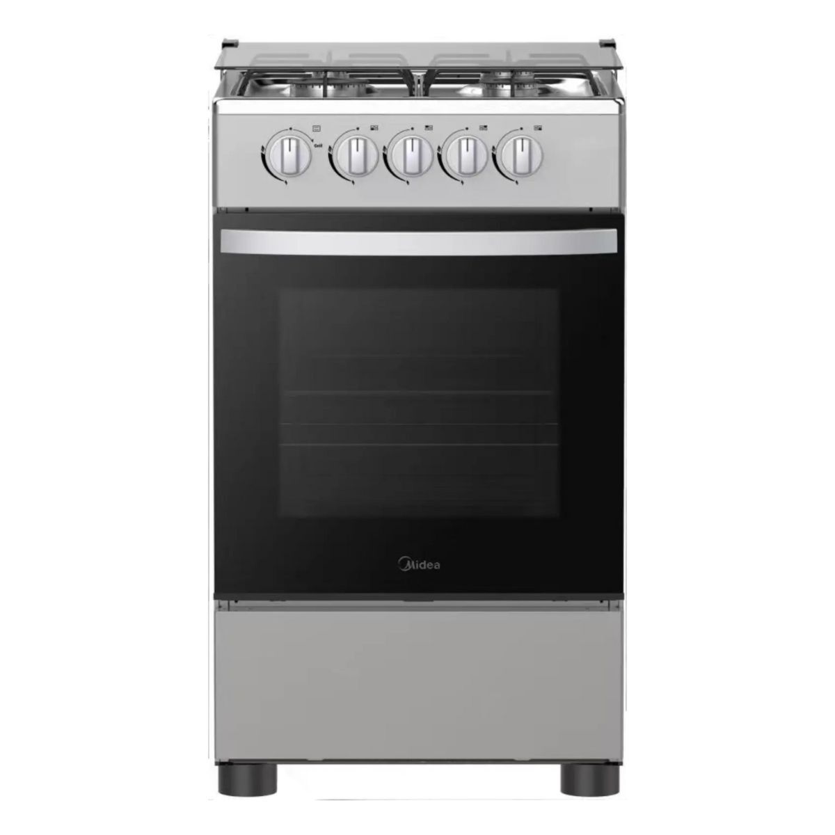 Midea Gas Cooker 50x55cm 4 Burner, Silver - MFO-MG20TE(SS)