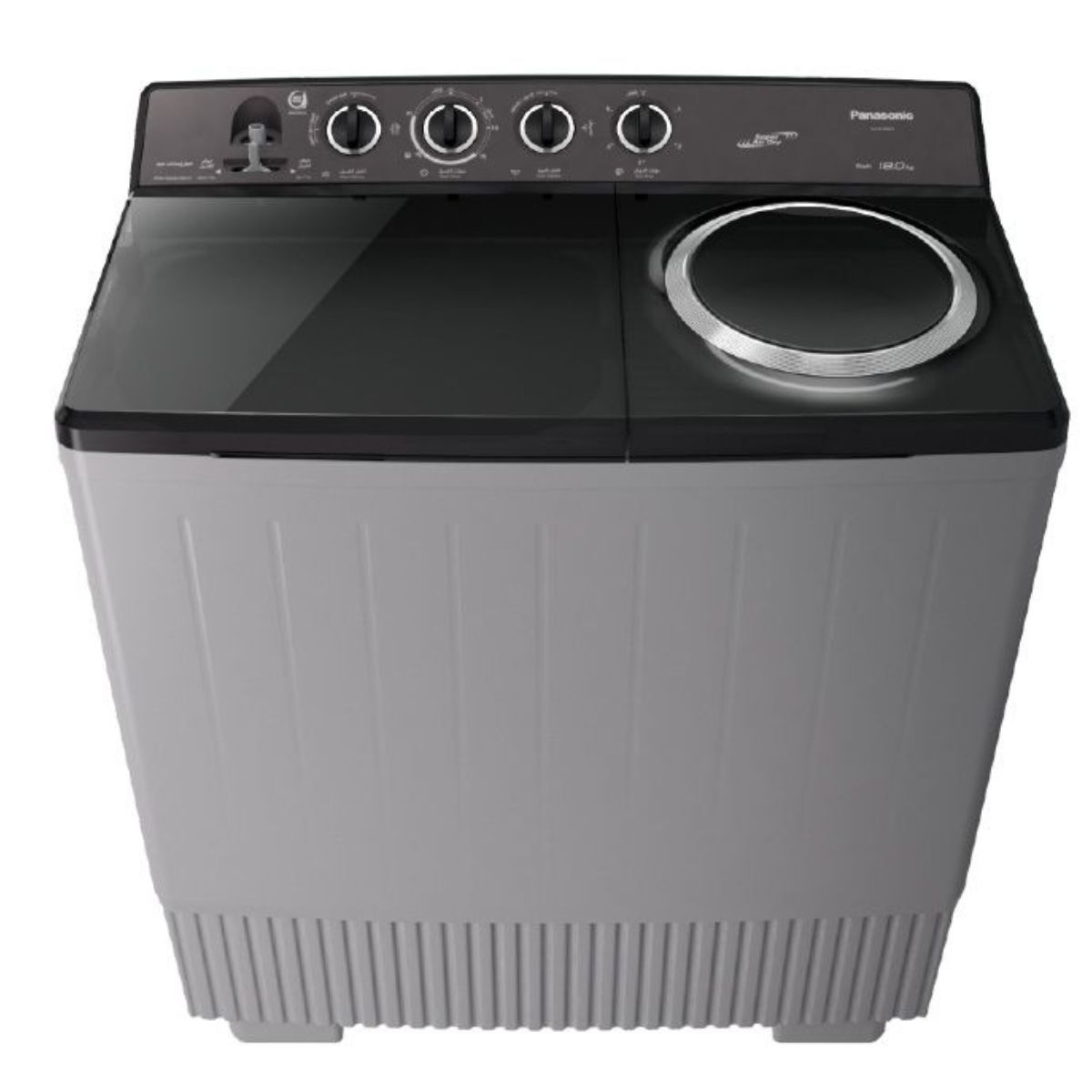 Panasonic Twin Tub Washing Machine 18KG,13KG,Abaya Wash, Silver - NA-W18XG1BKW