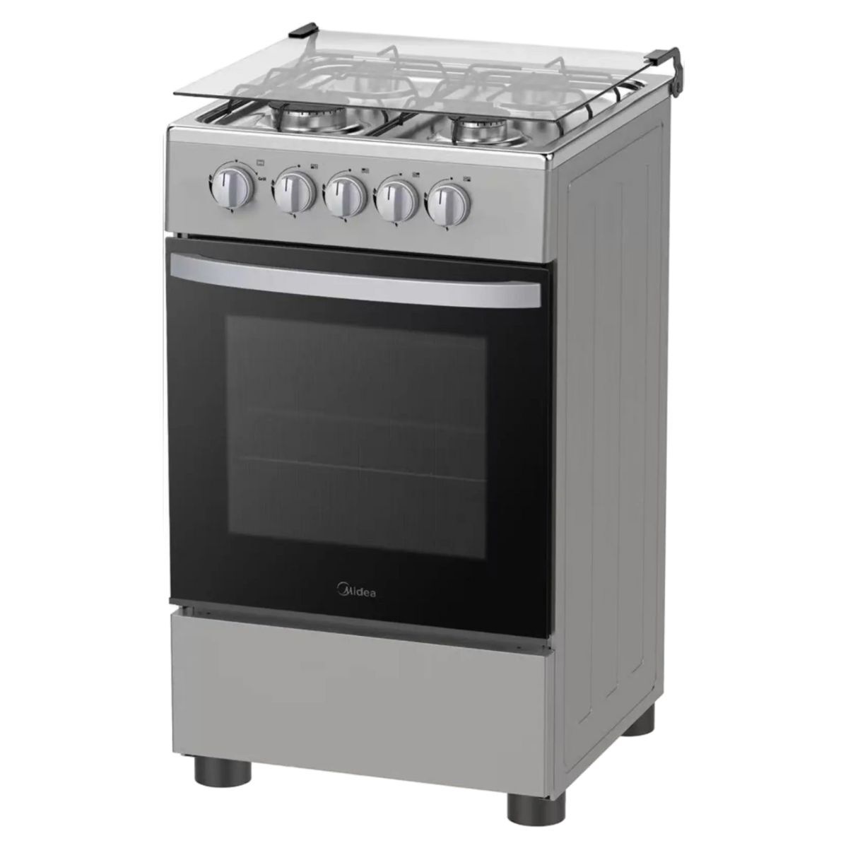 Midea Gas Cooker 50x55cm 4 Burner, Silver - MFO-MG20TE(SS)