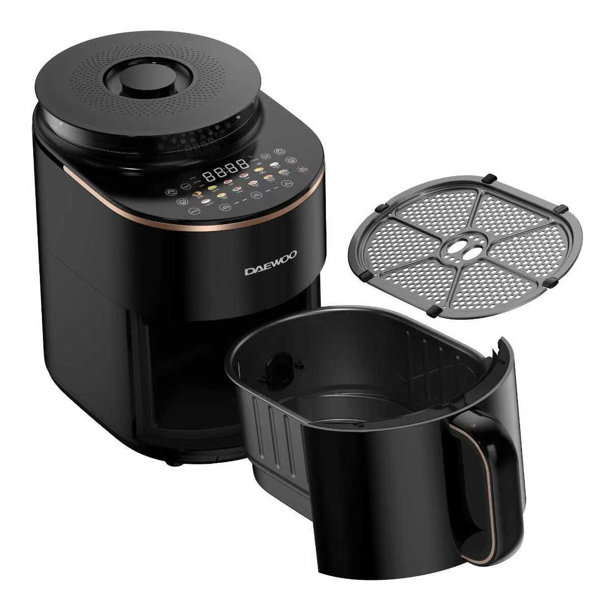 Daewoo 4.5L Air Fryer + Steamer Combo LED Touch Display 14 Preset Programs, 1500W – Black - DAF 4500