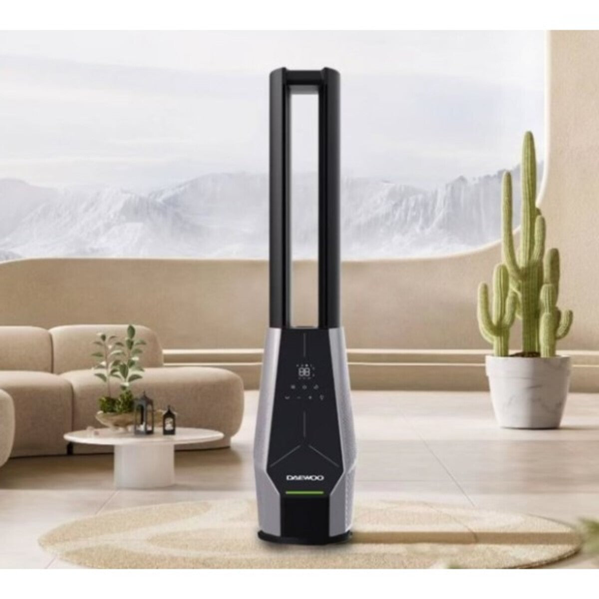 Daewoo Air Purifier with Bladeless Fan Remote Control 12 Speed Settings - Black