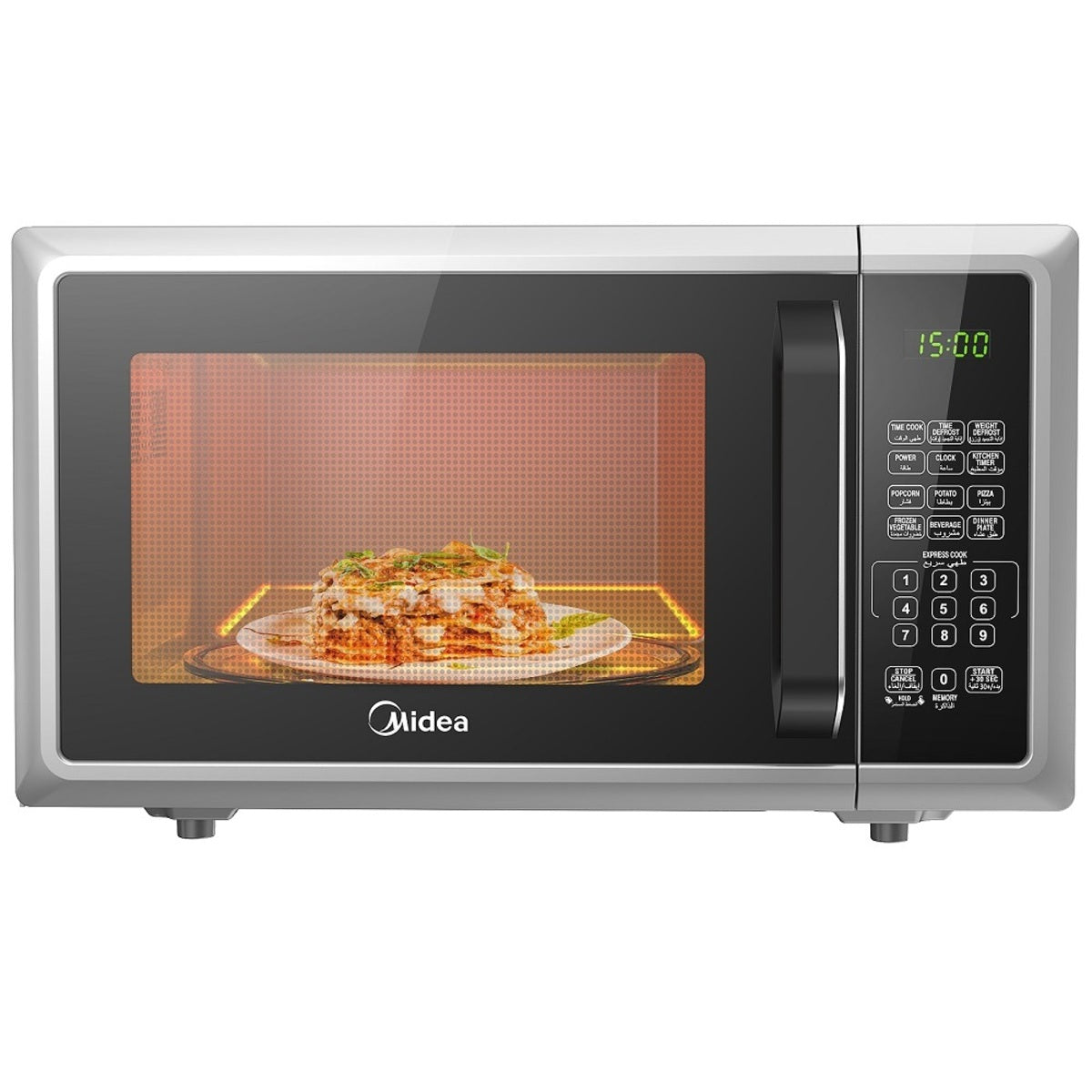 Midea Microwave Oven 25 Liters 900 Watts, Silver - EM925A2GU-SL