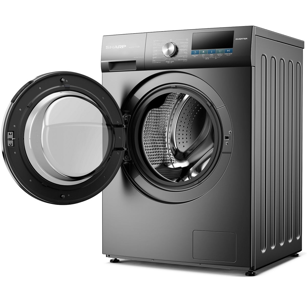 Sharp Front Load Washer 7kg 1200 RPM, Silver - ES-FEI712DLZ-S