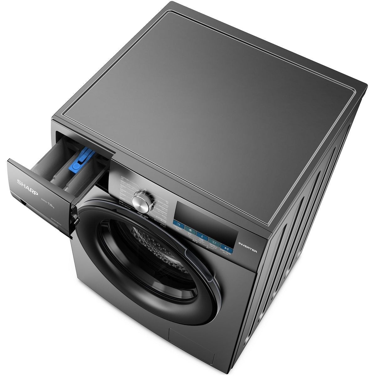 Sharp Front Load Washer 7kg 1200 RPM, Silver - ES-FEI712DLZ-S