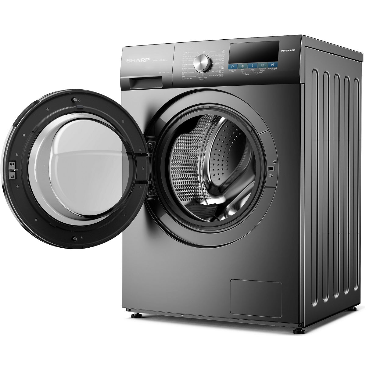 Sharp Front Load Washer 8kg 1200 RPM, Silver - ES-FSI812DLZ-S