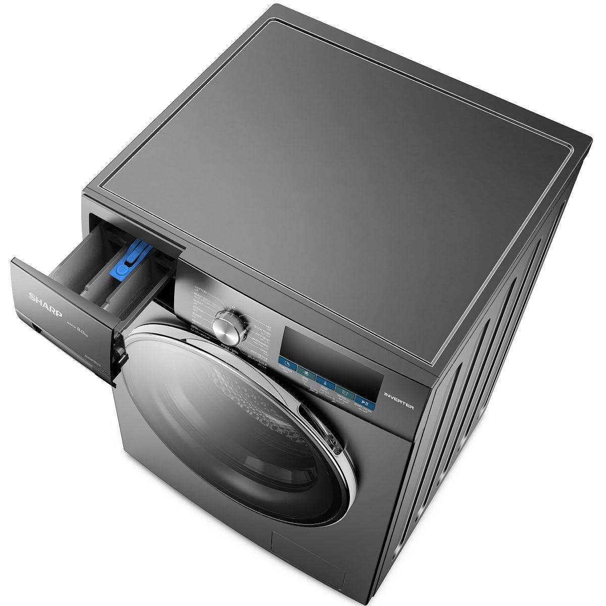 Sharp Front Load Washer 8kg 1200 RPM, Silver - ES-FSI812DLZ-S