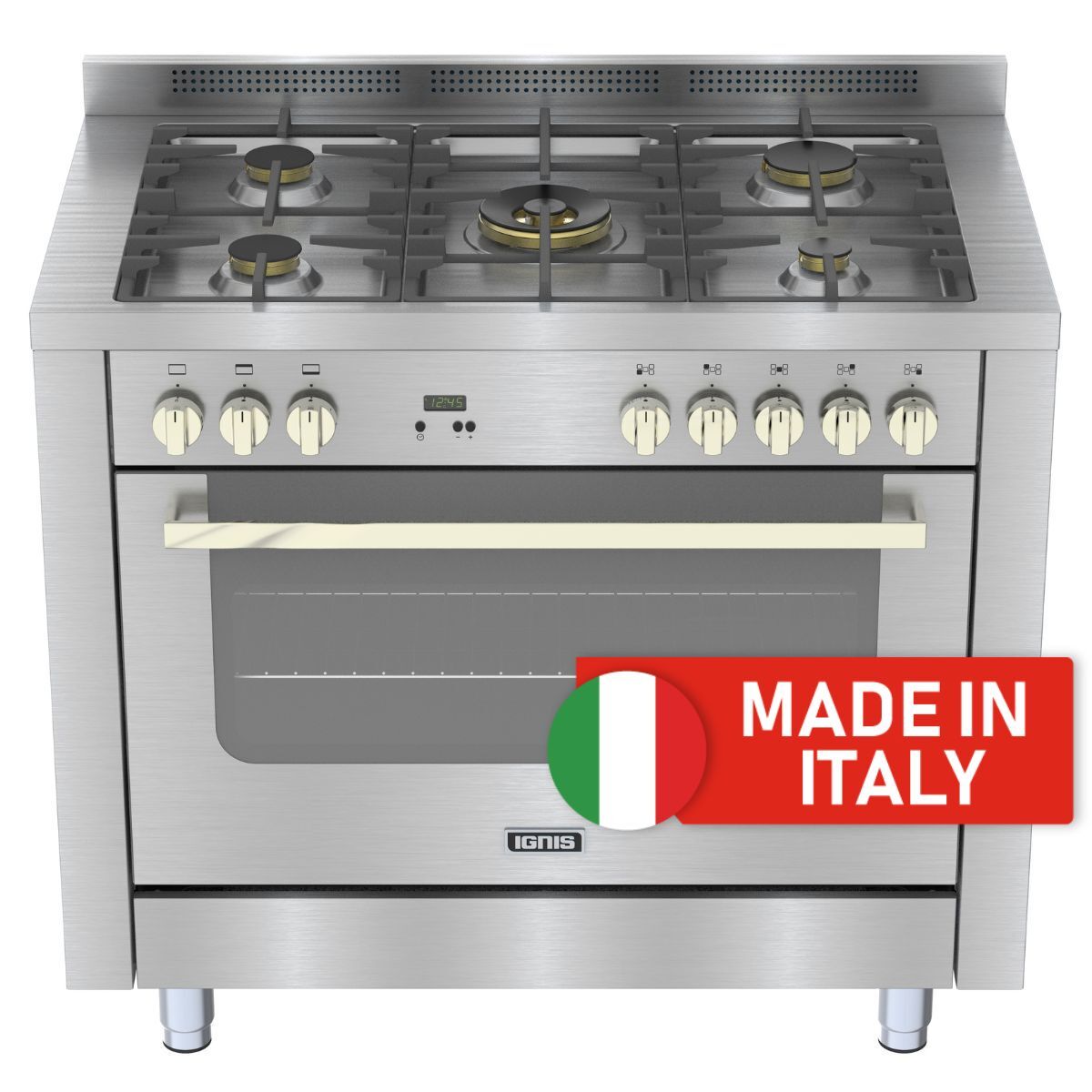 Ignis Gas Cooker 100x60cm 5 Burners, Inox - GPD1105DLFX