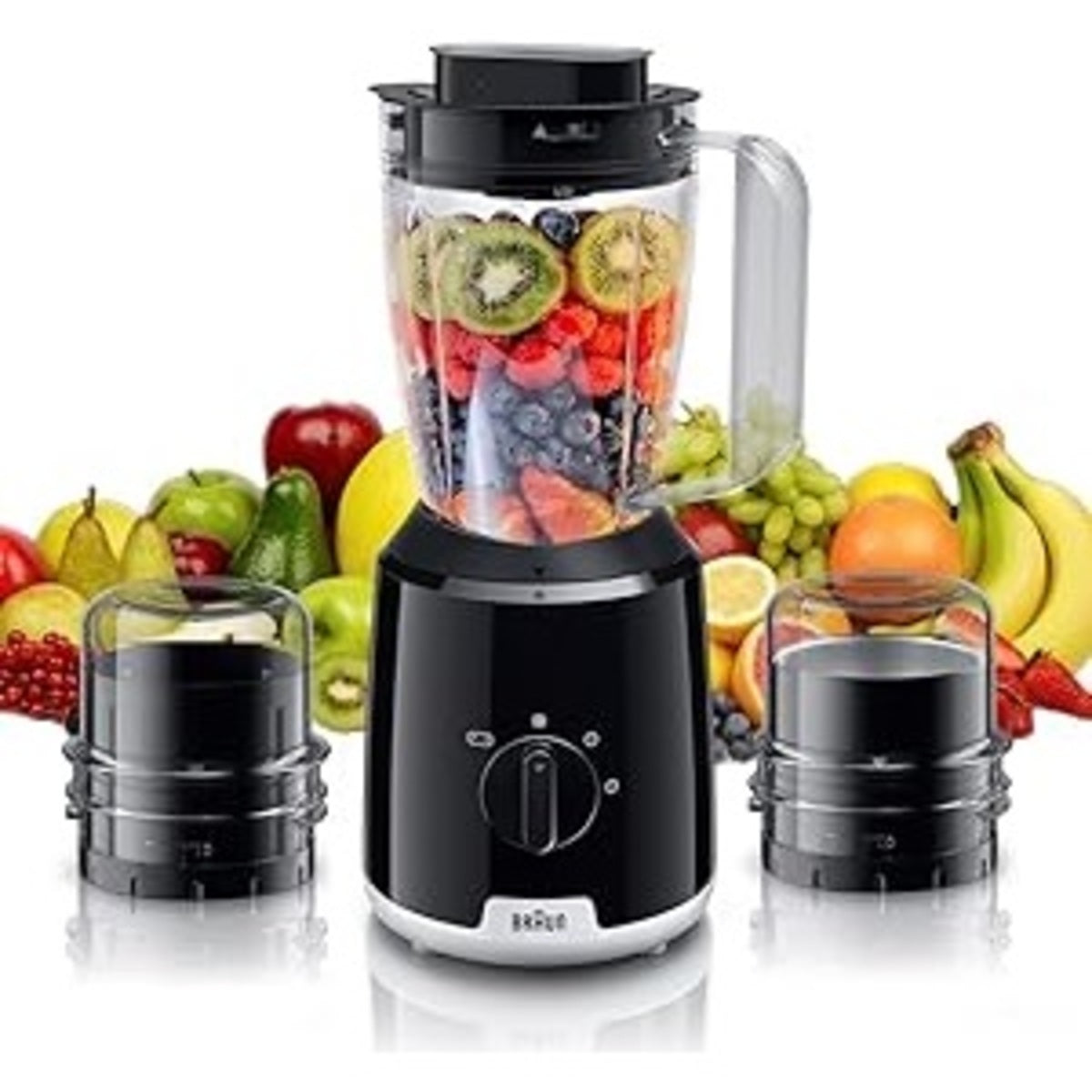 Braun PowerBlend Blender with 2 Mill 1.2 Liters 600 Watts, Black - JB1023-BK