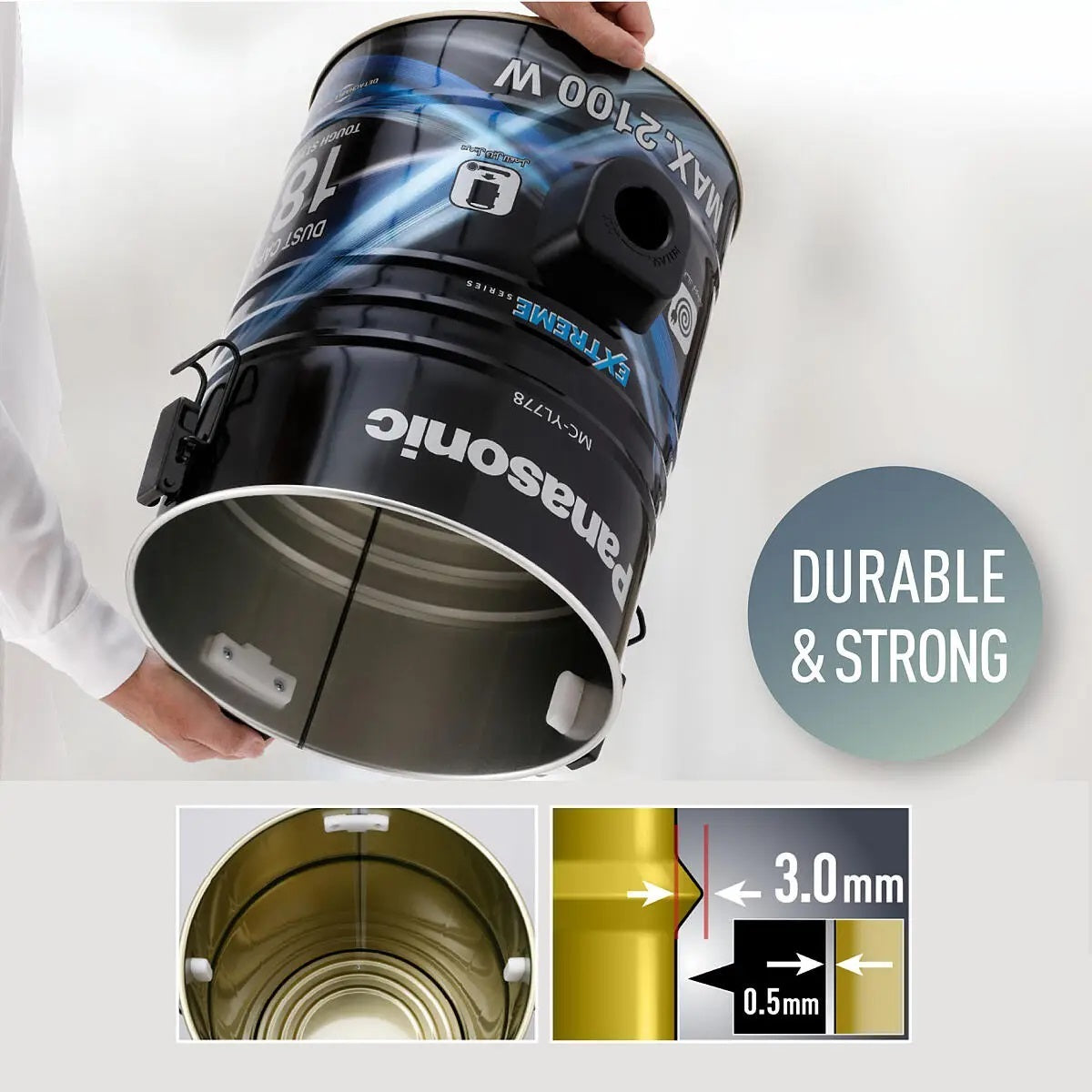 Panasonic Vacuum Cleaner Detachable Drum 2100 Watts 18 Liters - MC-YL778AQ47