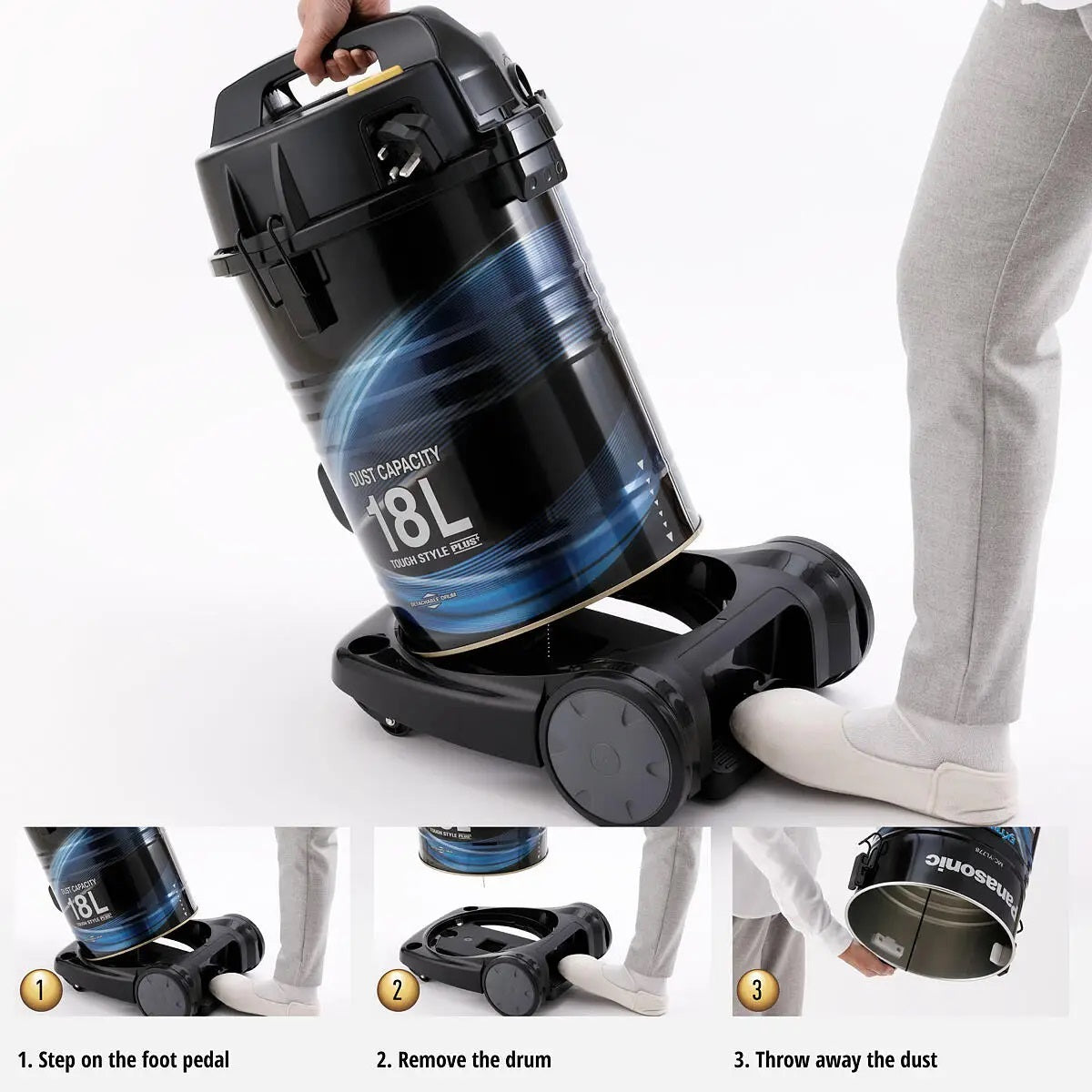 Panasonic Vacuum Cleaner Detachable Drum 2100 Watts 18 Liters - MC-YL778AQ47