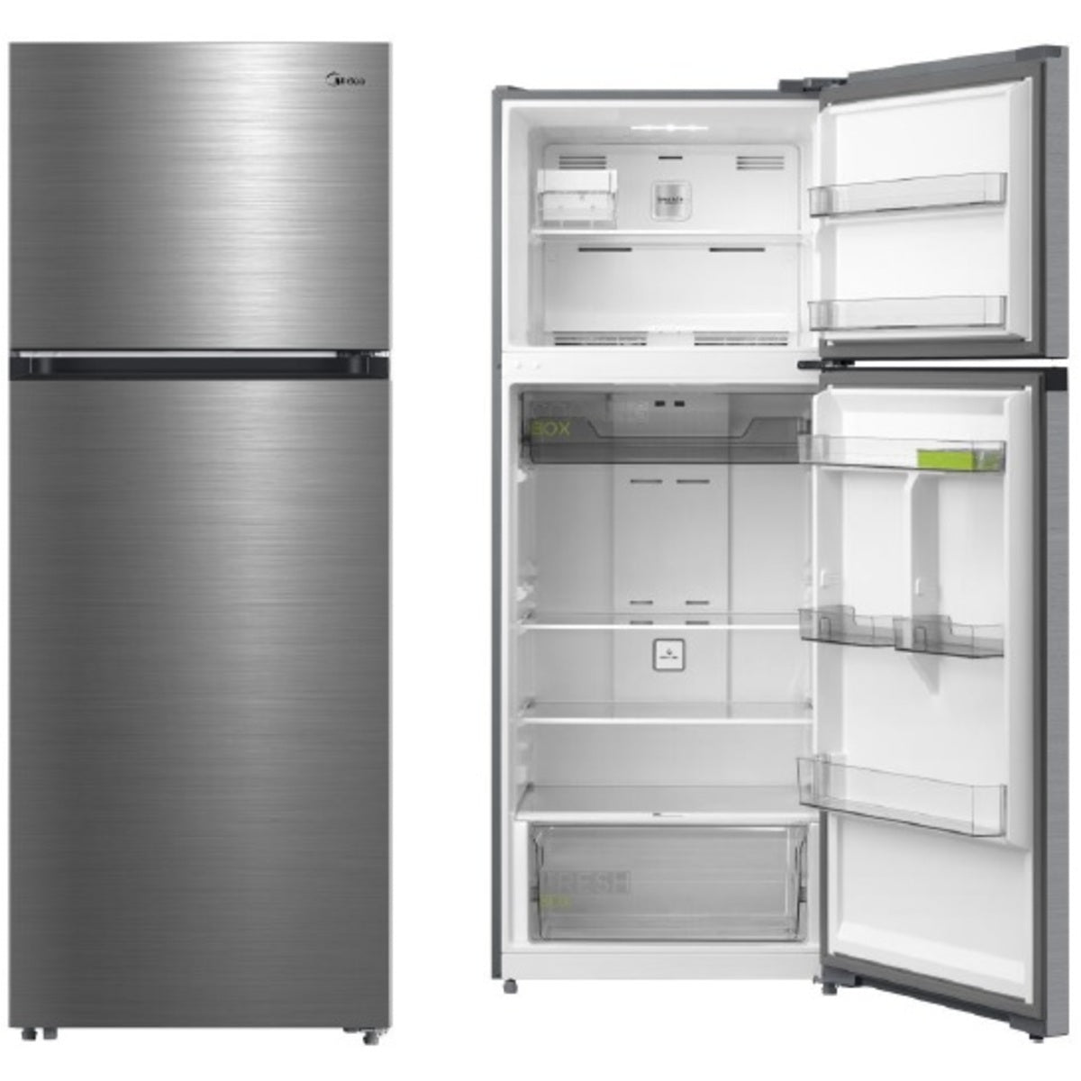 Midea Top Mount Freezer Refrigerator 411 Liters 14.5 CFT, Silver - MDRT580MTE46AED