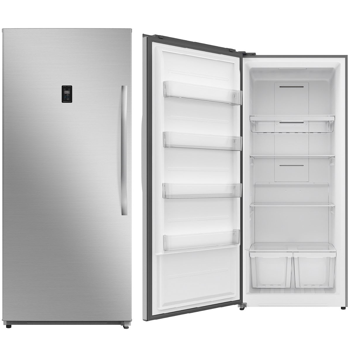 Midea Upright Freezer Refrigerator 595 Liters 21 CFT, Bru Steel - MDRU793FGE46LAE