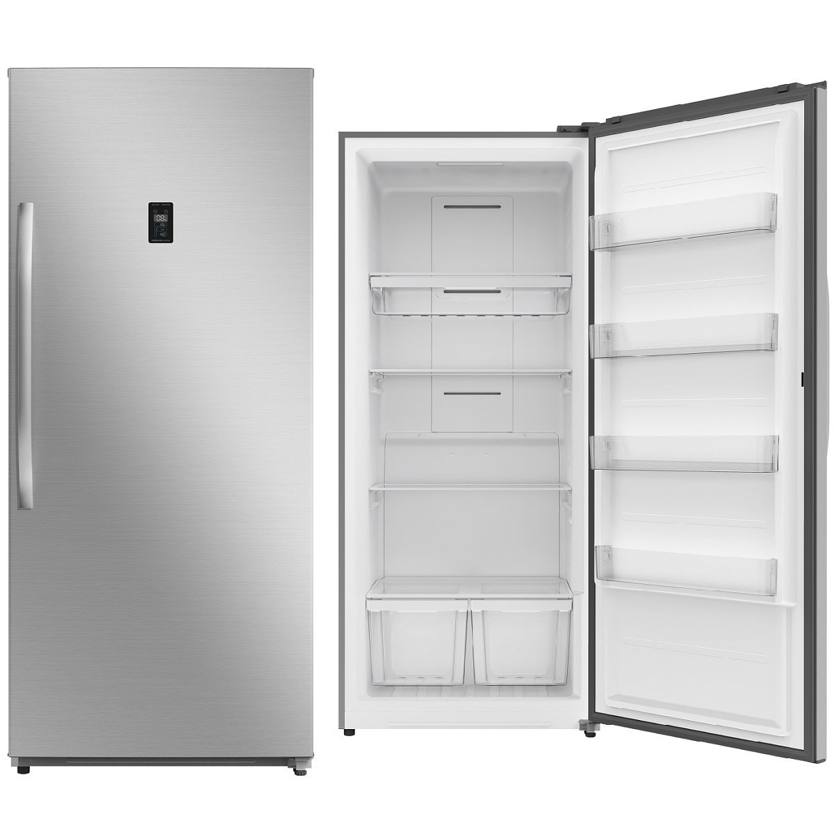 Midea Upright Freezer Refrigerator 595 Liters 21 CFT, Bru Steel - MDRU793FGE46RAE