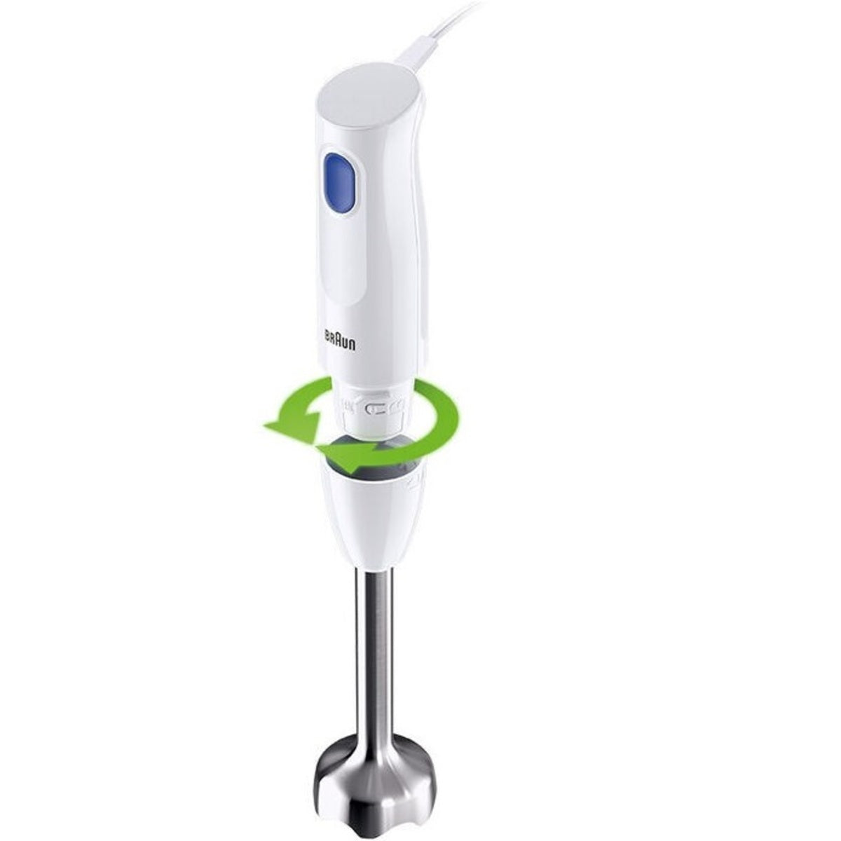 Braun MultiQuick 1 Hand Blender 450 Watts 1 Speed, White/Blue - MQ10.201MWH