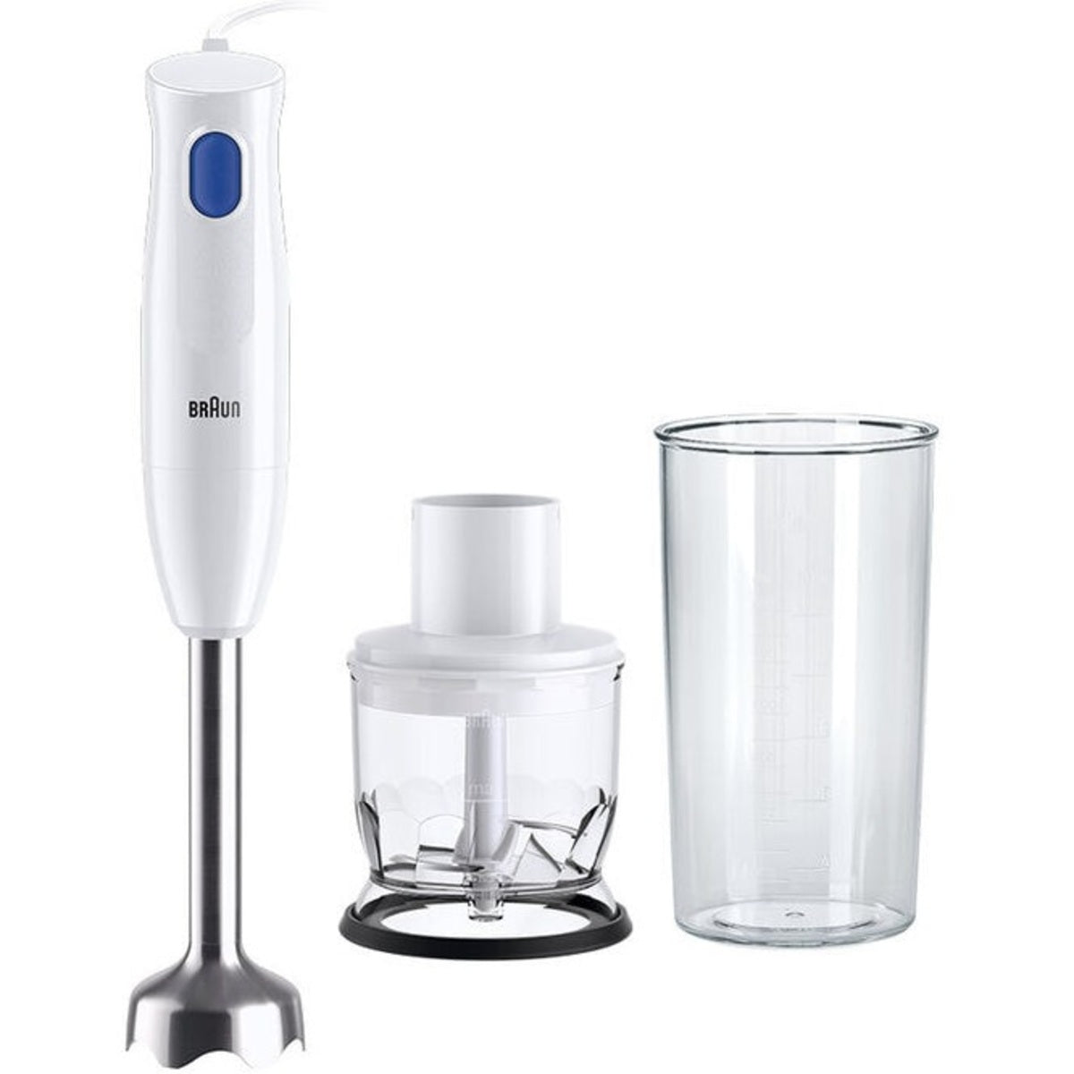 Braun MultiQuick 1 Hand Blender 450 Watts 1 Speed, White/Blue - MQ10.201MWH