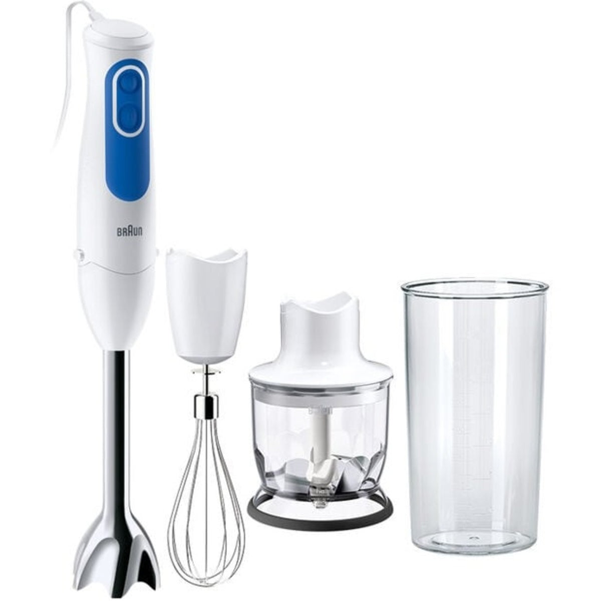 Braun MultiQuick 3 Hand Blender Spaghetti 700 Watts, White/Blue - MQ3025-WH