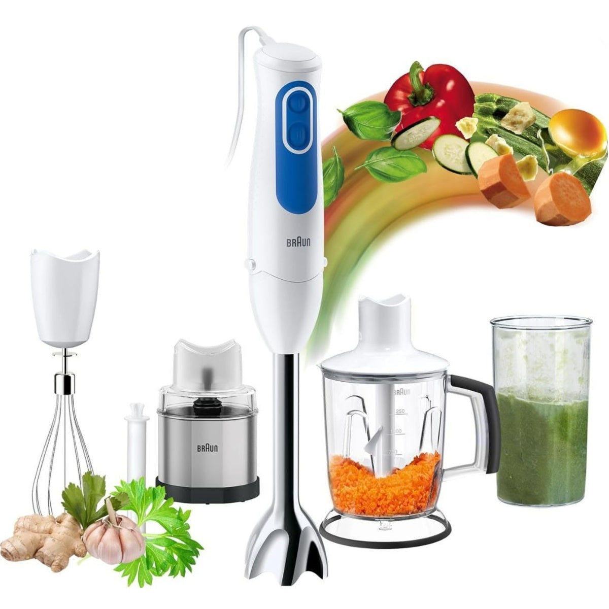 Braun Hand Blender 700 Watts 1.25 Liters, White - MQ3048