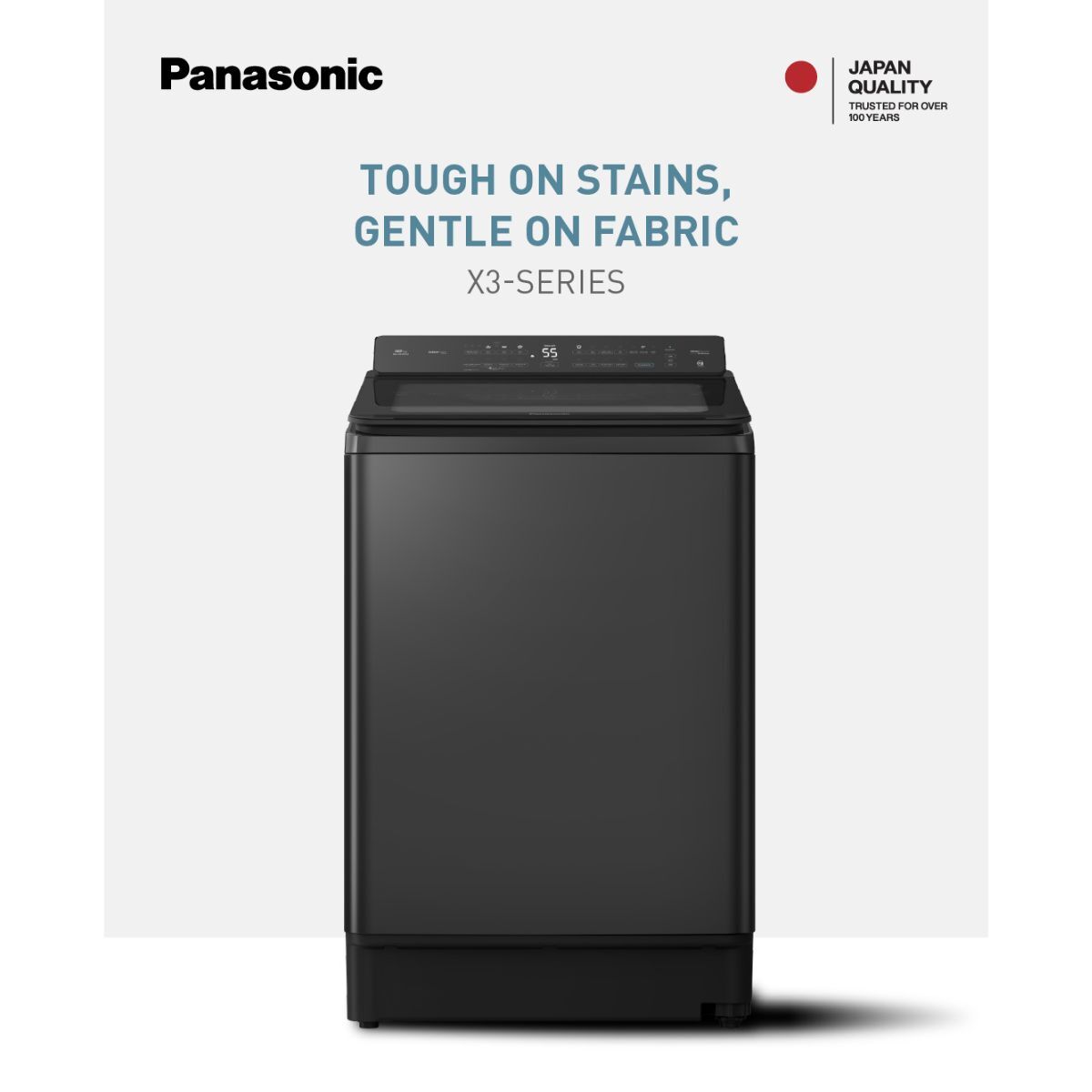 Panasonic Top Load Washer 14KG 10 Program, Black/Silver - NA-FD14X3BKW