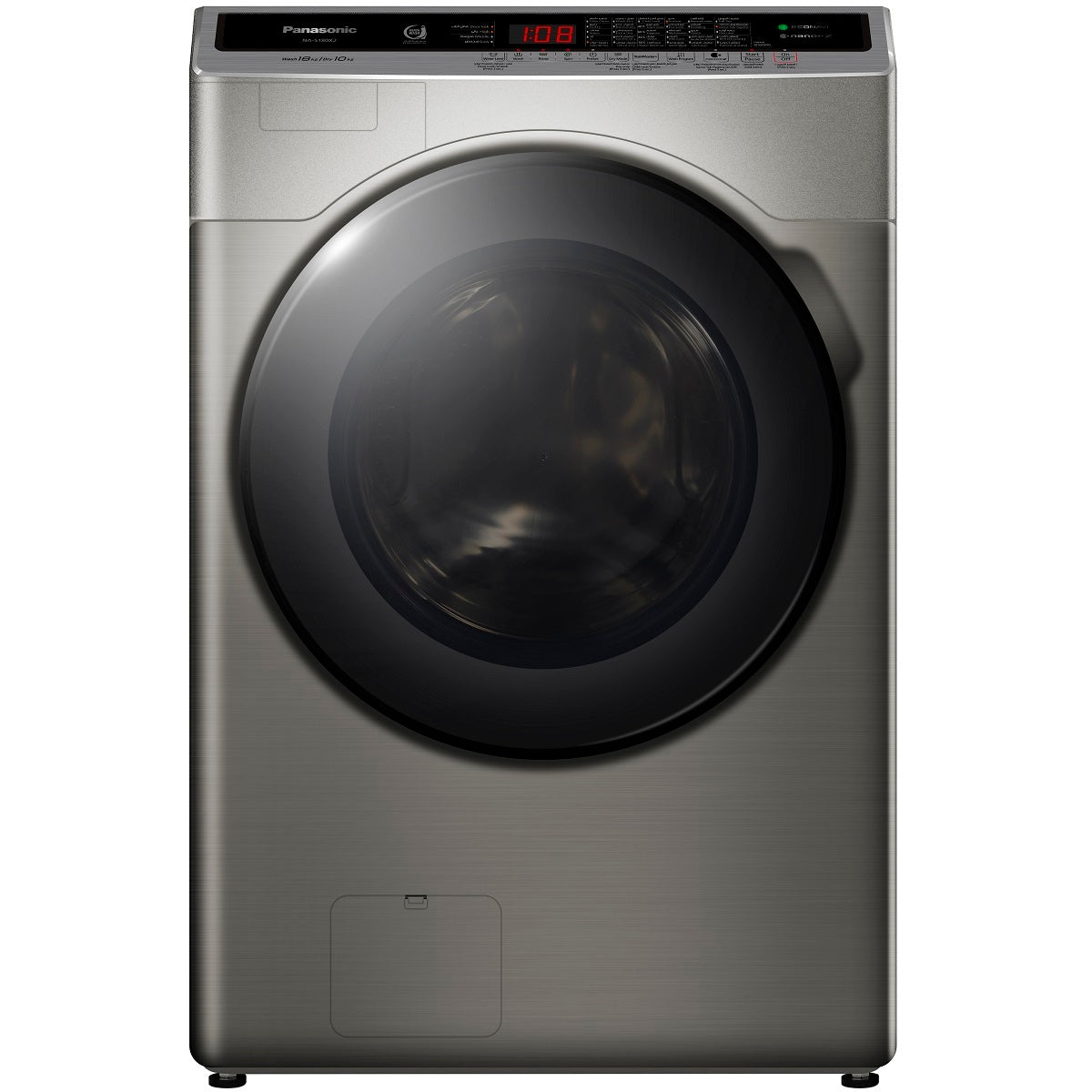 Panasonic Front Load Washer 18kg Dryer 10kg, Silver - NA-S180X2LKW