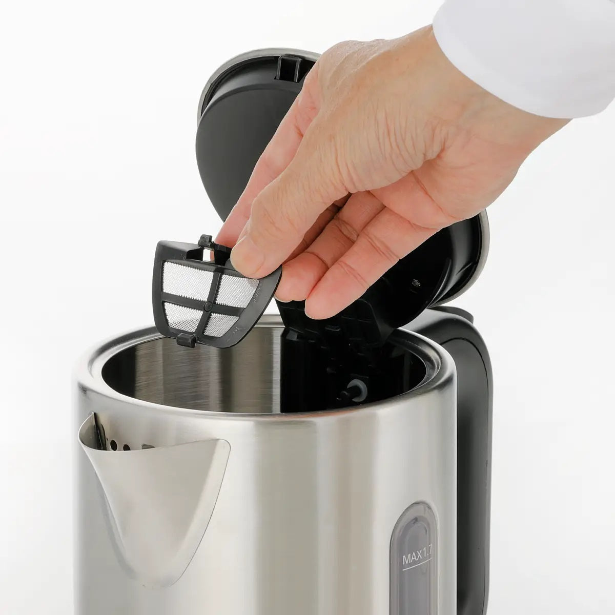 Panasonic Electric Kettle 2200 Watts 1.7 Liters, Stainless Steel - NC-K301STZ