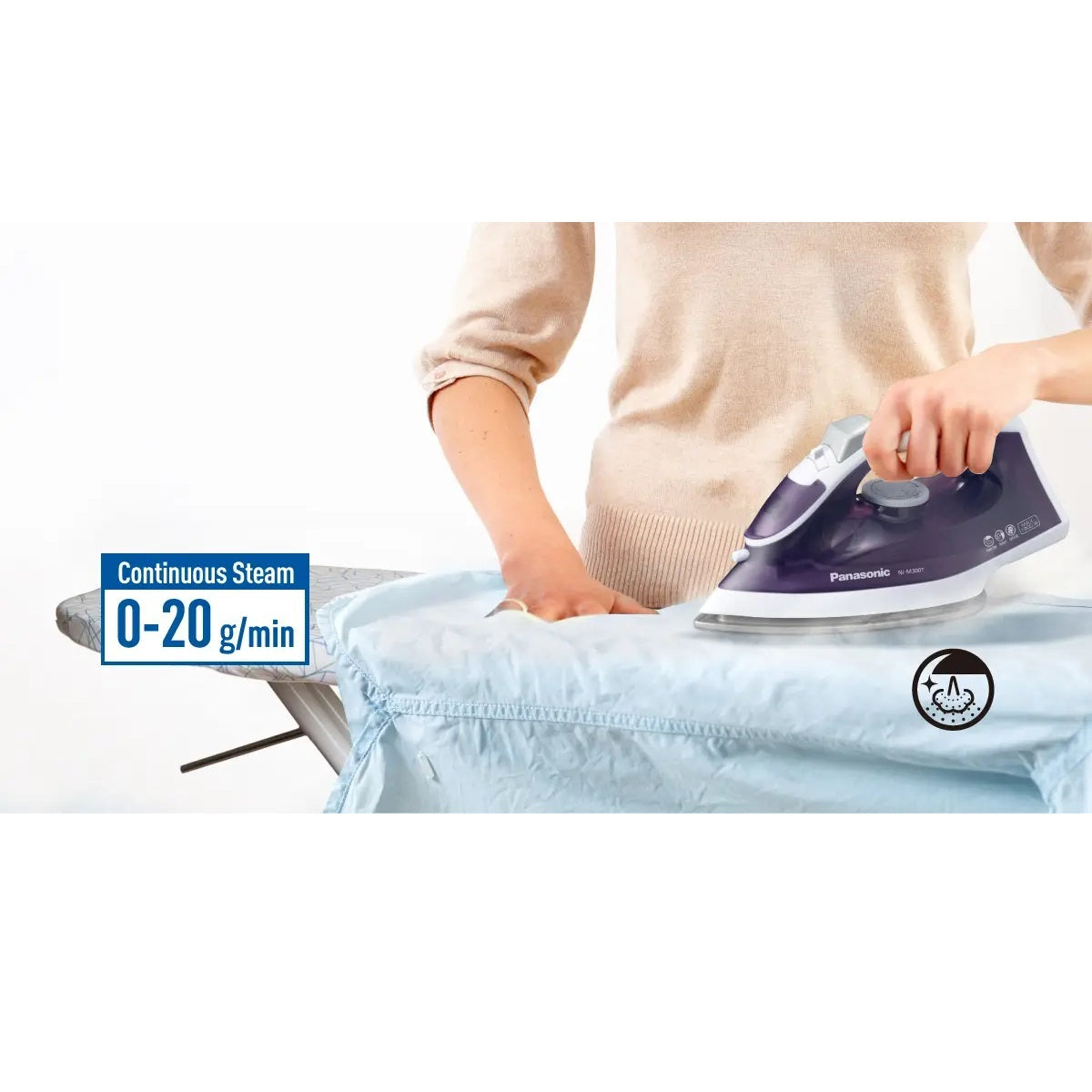 Panasonic Steam Iron 1800 Watts, Violet - NI-M300TVTH