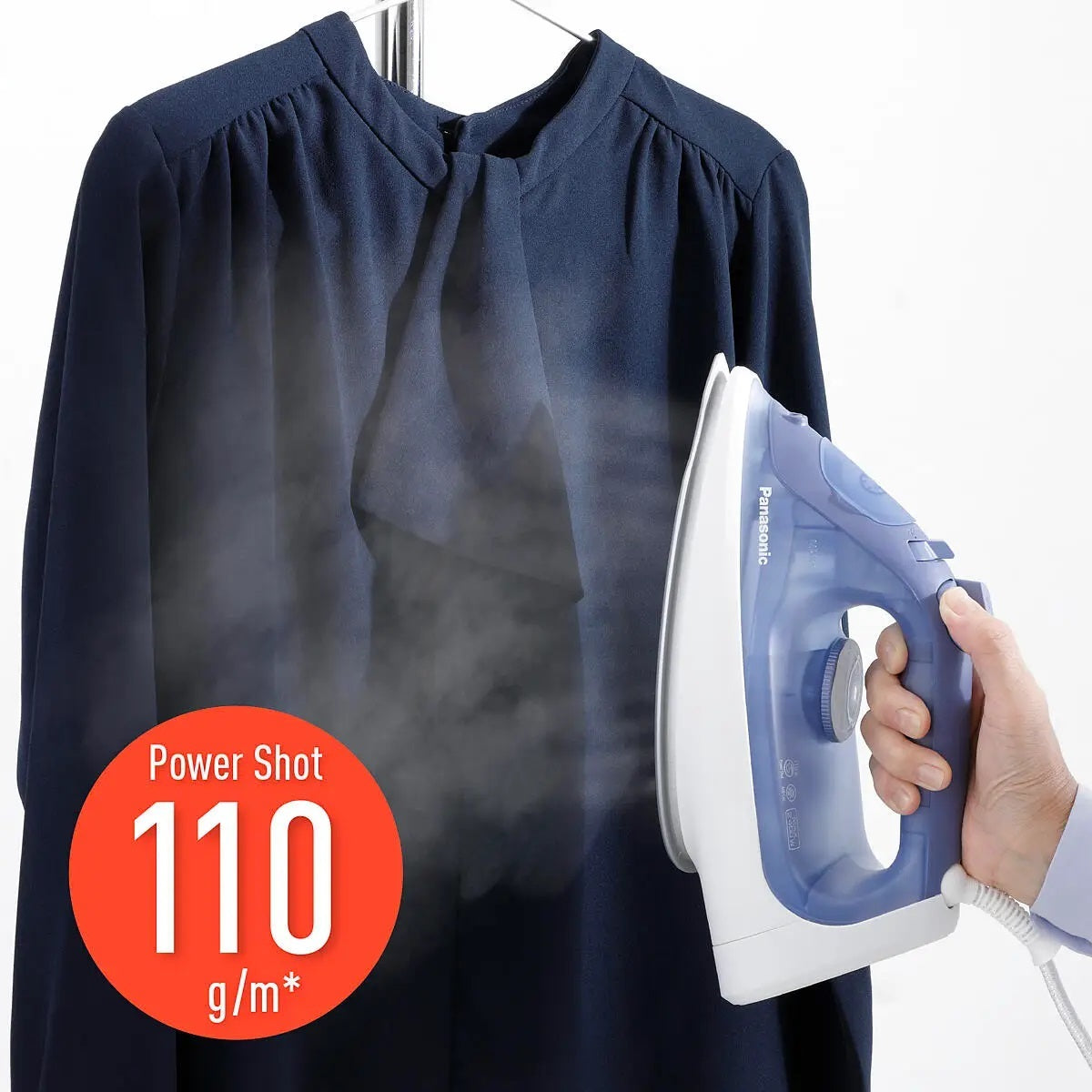 Panasonic Steam Iron 2400 Watts 300ml Water Tank, Blue - NI-S530ATH