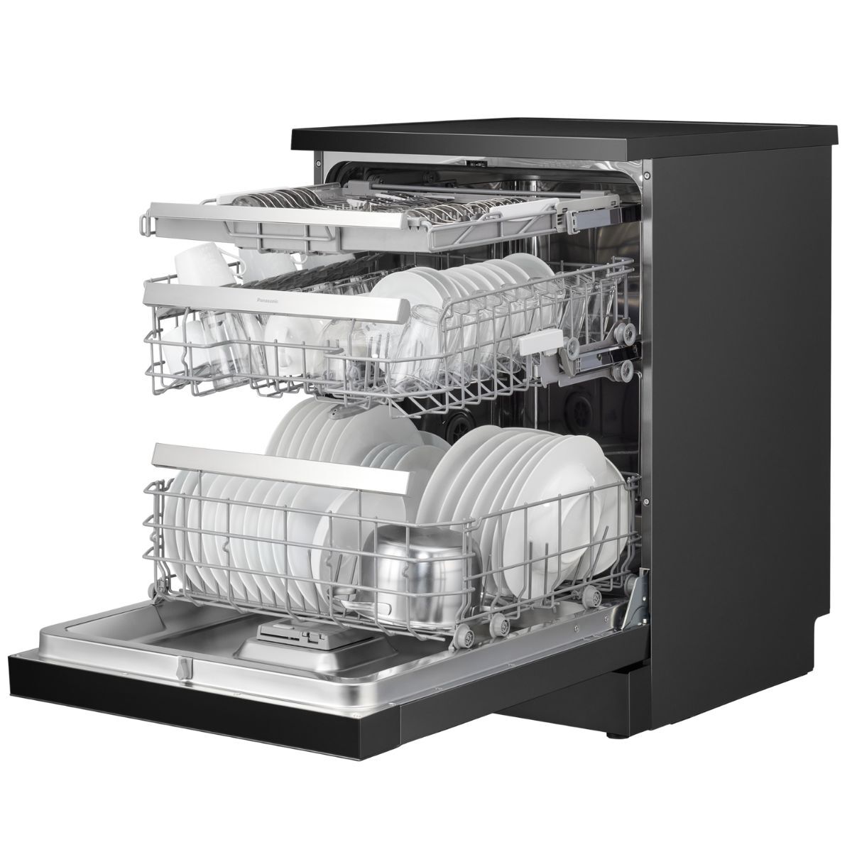 Panasonic 15 Place Dishwasher With 11 Programs And Self-Cleaning Function, Black - NP-FMK16XEKW