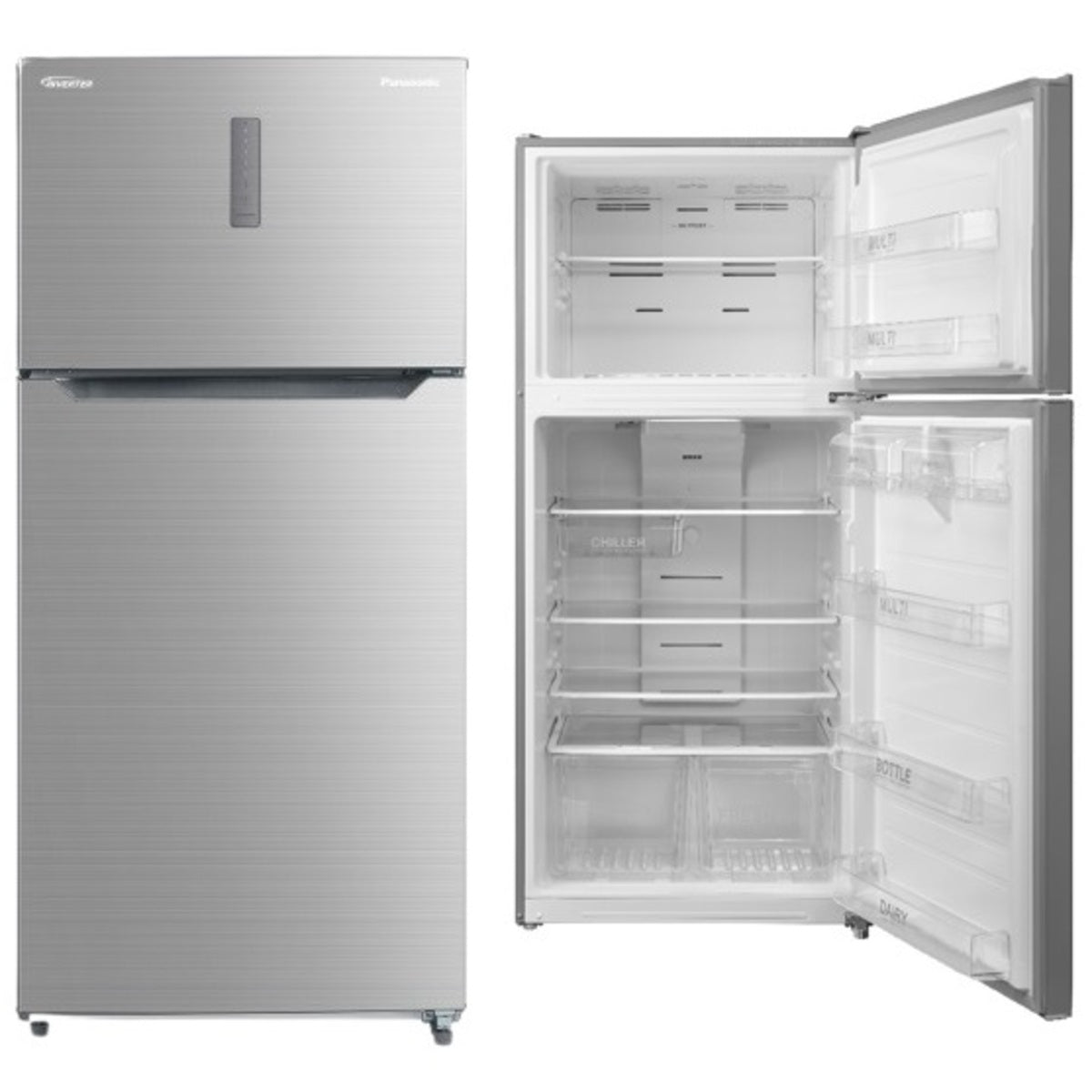 Panasonic Top Mount Freezer Refrigerator 651 Liters, Silver - NR-BC833MSAS