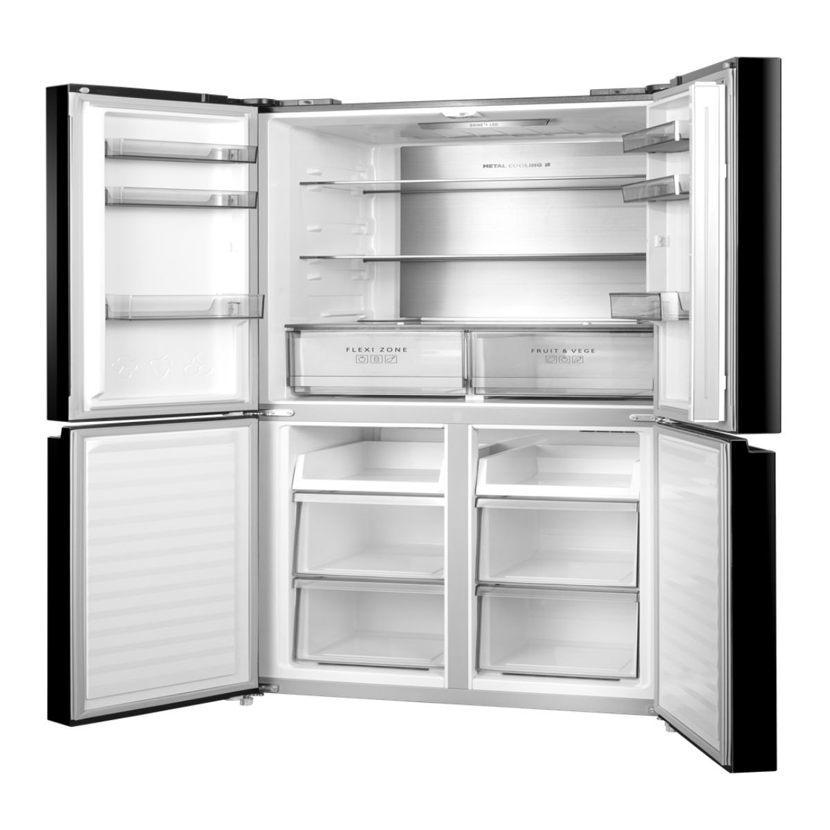 Panasonic 4 Door French Door Refrigerator 446 Liters 15.8 CFT, Black - NR-DC60MSSKW