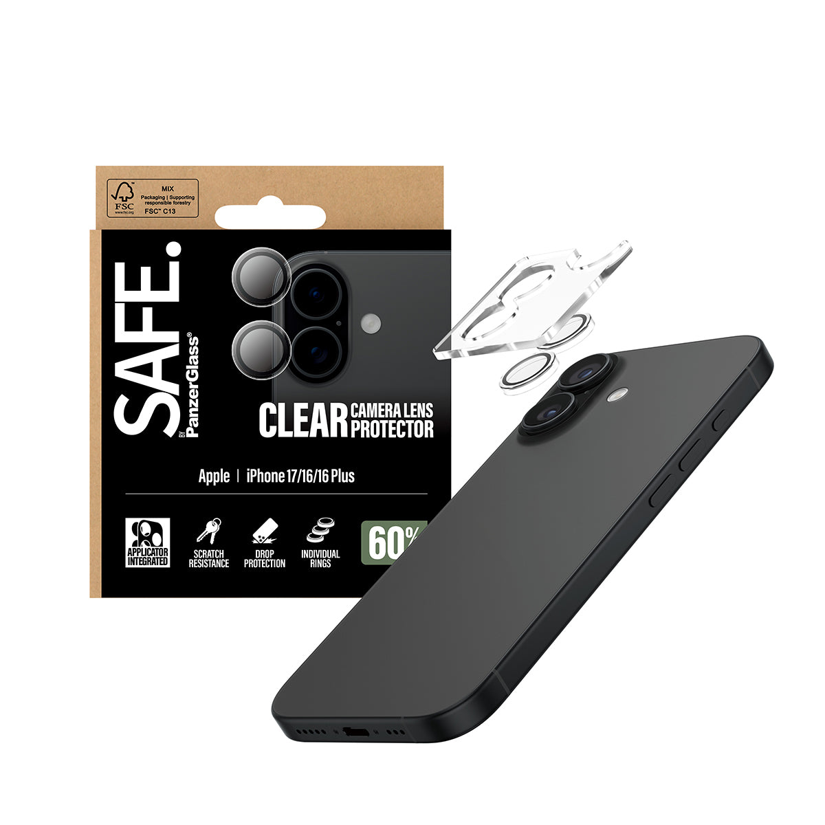 PanzerGlass® Transparent Camera Lens Protector For iPhone 17