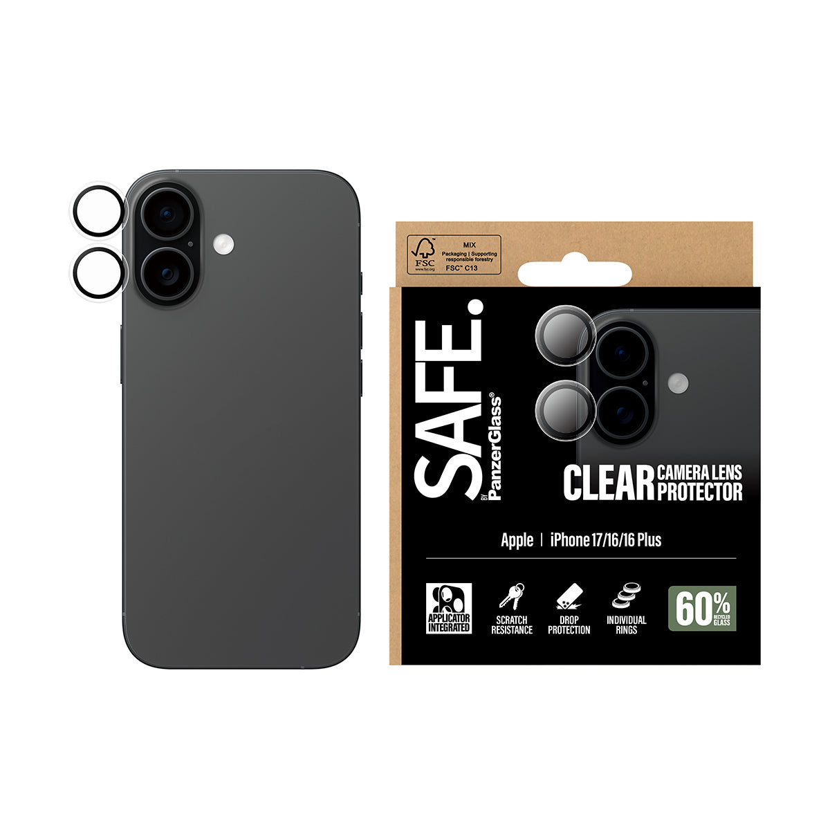 PanzerGlass® Transparent Camera Lens Protector For iPhone 17
