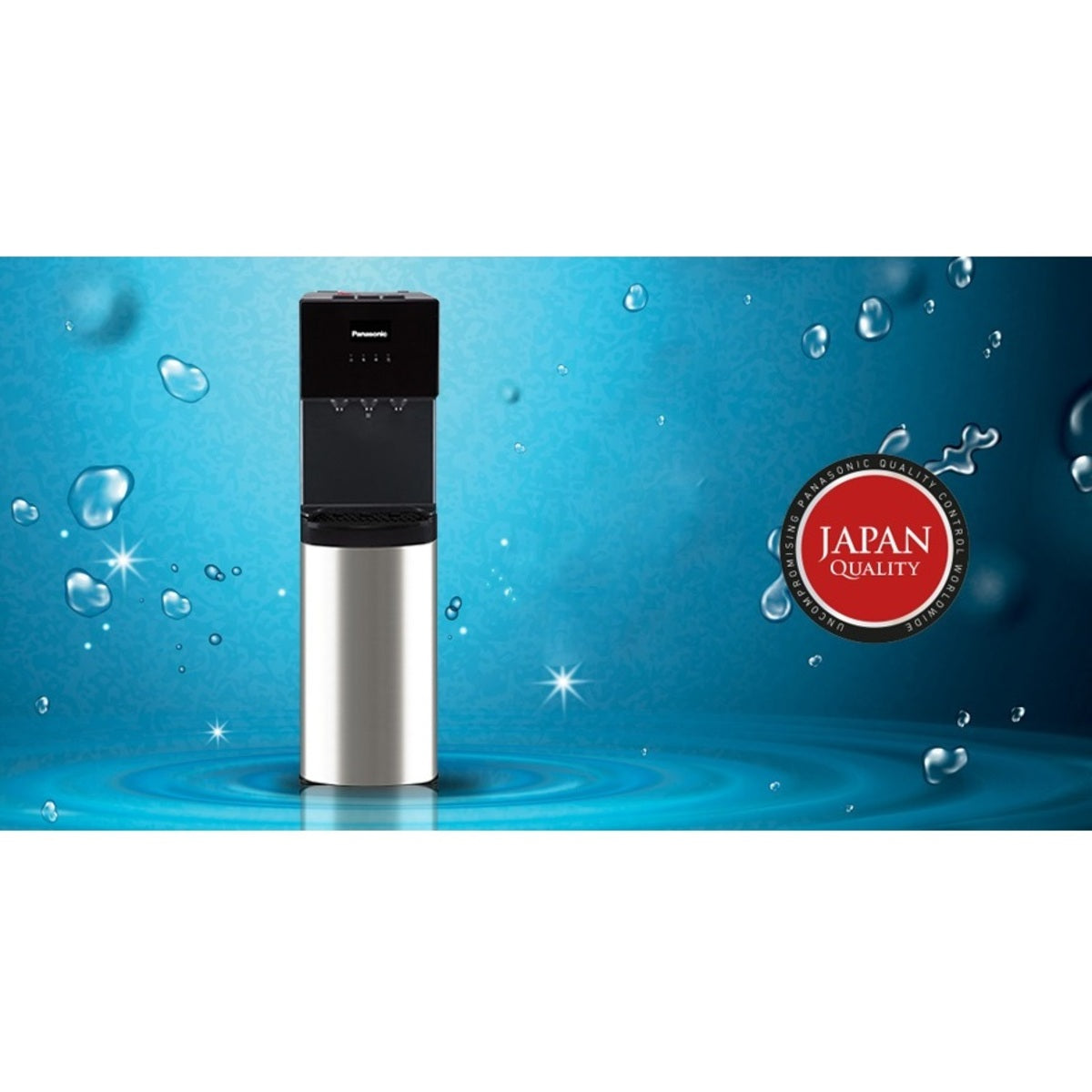 Panasonic Bottom Load Free Standing Water Dispenser, Black - SDM-WD3438BG